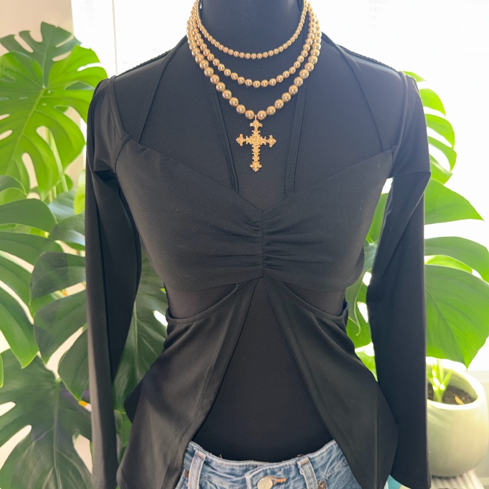 Elegant Black Long Sleeve Top